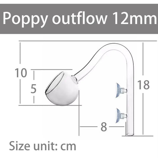 AQUAPRO Poppy Glass Pipe 12mm Dış Filtre Cam Emiş Basış