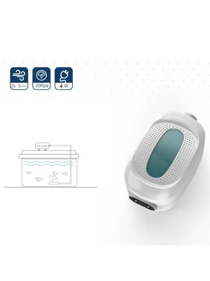 WaterBear Q418 Çift Çıkışlı Hava Motoru 4w 2x2L / Dak.