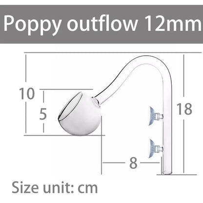AQUAPRO Poppy Glass Pipe 12mm Dış Filtre Cam Emiş Basış