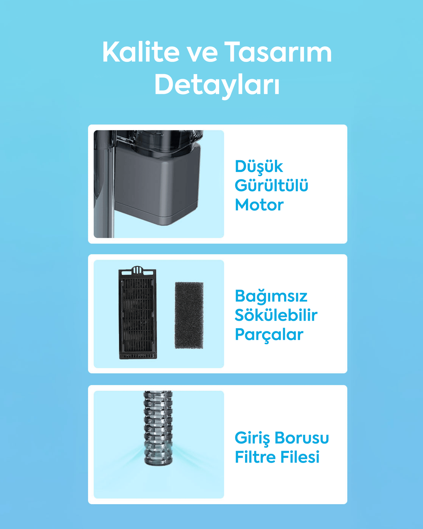 Jingye W155 Şeffaf Askı Filtre Beyaz 3,8W 250L/H