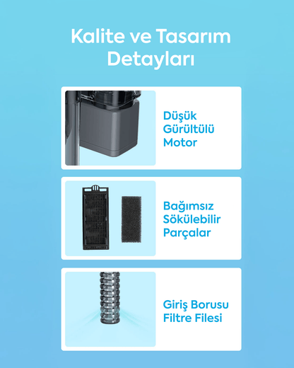 Jingye W155 Şeffaf Askı Filtre Beyaz 3,8W 250L/H